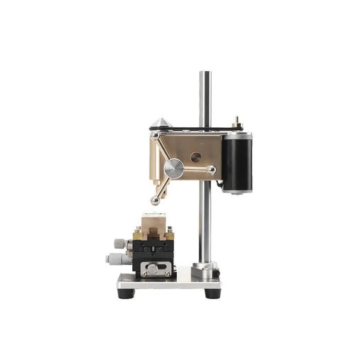 Essential Mini Benchtop Drill Press For Precision Watch Repair Work, aluminum construction with adjustable speed control.