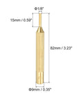 Versatile Top Shelf Heavy Duty Brass Alignment Punch Tool Set For Precision Watch Repair And Jewelry Crafting With Non Marring Tips And Secure No Slip Cylindrical Drive Design, 1/8" head, 82mm length.