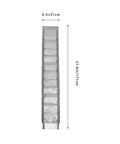 Vertical grey double sided hanging clothes organizer bag measuring 51.6in x 8.3in for easy closet storage.