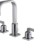 8 Inch Widespread Bathroom Faucet With Pop Up Drain In Brushed Nickel Finish Deck Mount 3 Hole Install Drip Free Ceramic Cartridge Solid Brass Construction Built To Last And Durable Zinc Alloy Components