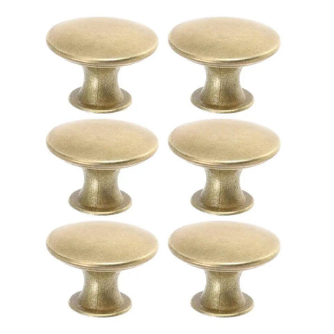 Six Pack Round Drawer Knob Pulls With Screws Gold Vintage Dresser Cabinet Knobs For Kitchen Cabinets And Wardrobe Hardware