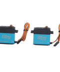 Level Up Your Ride Setup With This Premium 35Kg Digital Servo Featuring Coreless Motor And Full Metal Gears Built Different For 1/8 1/10 Scale Rc Cars To Serve Beast Mode Torque All Week Long - Two 35kg digital servos with aluminum housing and orange wire.
