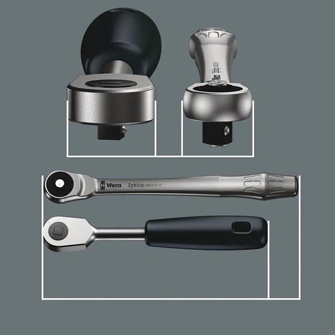 Zyklop Metric Ratchet Set With Push Through Square 28 Piece One Quarter Inch Drive Slim Metal Ratchet With Long Lever For Tight Access