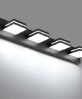 4-Light Matte Black LED Vanity Light Fixtures for Bathroom, 30 Inch Wall Mount Over Mirror, Acrylic Frosted Shade, Modern Dope Bath Lighting, Cool White 6000K
