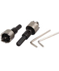 19.5mm Hole Saw Set With 65mm Long HSS Twist Drill Bits Spring Loaded For Precise Cutting 2 Piece Kit Including Hex Wrenches And Case