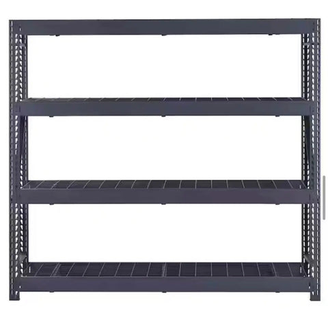Industrial Steel Garage Shelving Unit Featuring Heavy Duty Metal Storage Rack With Adjustable Tier Layout For Badass Workshop Organization And Insanely Heavy Load Support