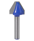 Premium 60 Degree Wood Carving Router Bit With Tough Tungsten Cobalt Alloy Shank and Razor Sharp Edges, 6.35mm diameter.