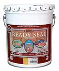 Eight Pack Of Five Gallon Oil Based Exterior Stain Sealer For Wood In Golden Pine Tones, Ready Seal bucket for easy outdoor application.