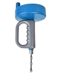 Heavy Duty 33 Foot Flexible Plumbing Drain Snake With Badass Ergo Handle And Hella Bendable Cable For Quick Toilet Clog Removal and Smooth Pipe Restoration, showing ergonomic handle and steel auger.