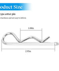 Heavy Duty Car Cotter Pin R Clip Kit 15 Pcs Universal Hairpin Assortment, zinc plated spring steel, size 0.13 x 2.95 in