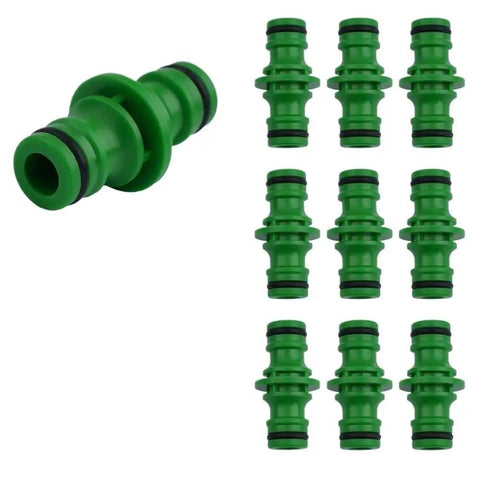 10 Pack Double Male Hose Pipe Connectors Quick Fit Plastic Adapters With Rubber O Ring For Garden Watering Hoses ABS Quick Connectors