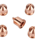 Premium 5 Pack Plasma Cutter Nozzles For High Performance Cutting Torch Tips With Superior Heat Resistance And Durable Copper Construction.