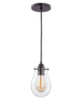 Jaelyn Mini Pendant Light with sleek oil rubbed bronze finish and clear glass for transitional style ceiling fixture