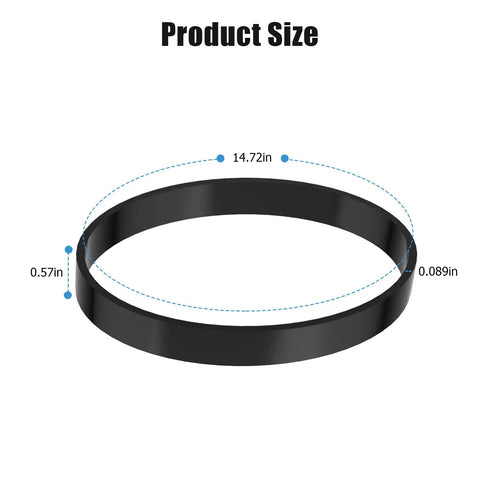Product size diagram for Replacement Vacuum Belt Pack For Style 7 9 10 PowerForce Helix CleanView PowerLifter Swivel Rewind Upright Vacuums 4 Pack