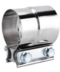 Lap Joint Exhaust Clamp 3 Inch 304 Stainless Steel Band Clamp For 3 Inch OD To 3 Inch ID Pipe Connection With M10 Flange Bolts
