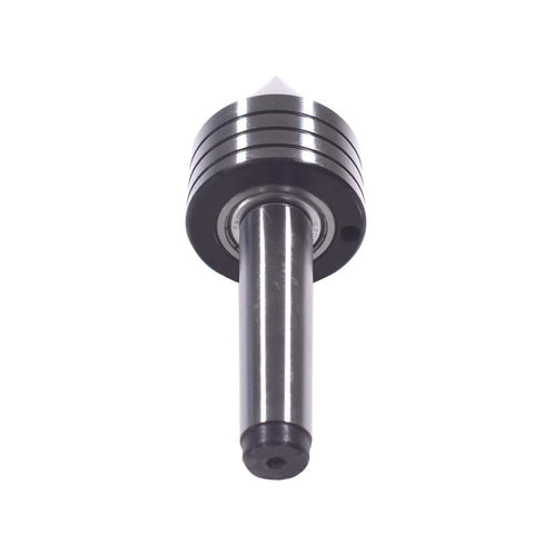HGC MT2 rotary live center shaft with Morse taper; steel body and heavy‑duty bearing for metal lathe turning