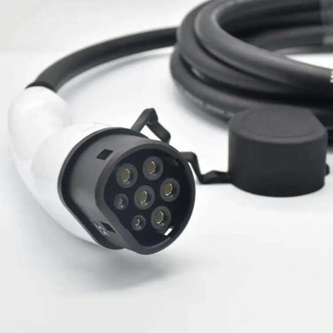 Type 2 To Type 2 Ev Charger Connector Plug And Play For Mode 3 Ac Charging Stations with IP54 nylon housing and 7-pin output.