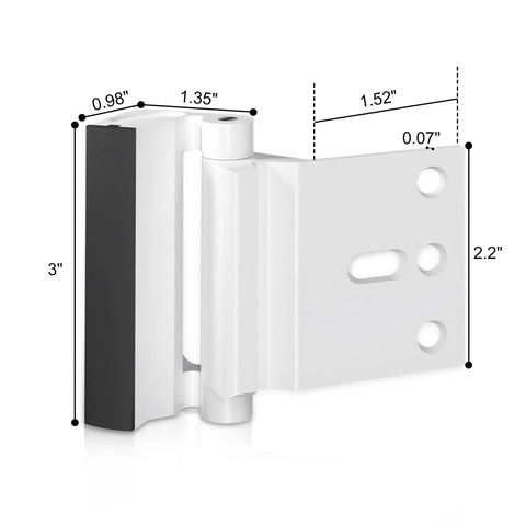 Diagram of Beefy Heavy Duty Door Reinforcement Lock Withstanding 800 Lbs Of Force for Ultimate Home Security and Privacy