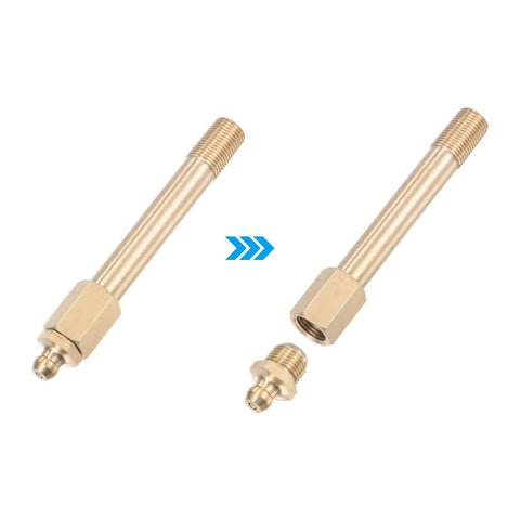 Brass Straight Grease Fitting G1 8 Thread 80mm Length For Hydraulic Lubrication Tools Heavy Duty Built Tough Rust Resistant And Oil Spill Proof High Hardness Metal Connector Durable 2 Pack For Automotive And Industrial Equipment Use