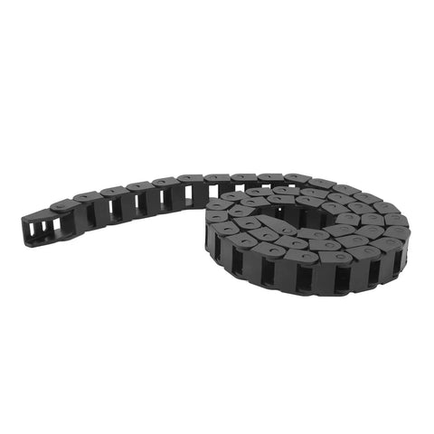 1M Black Nylon Cable Drag Chain with 10x15mm Inner Size for CNC Routers, 3D Printers, and Automation Equipment, Reinforced PA66