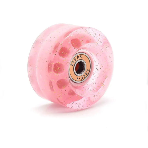 Pink 58x32mm quad skate wheel with 608RS bearing from Eight 58x32mm Quad Skate Wheels 82A With Bearings Kit For Indoor Double Row Skates