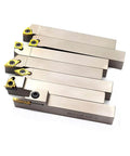 Heavy Duty Five Eighths Inch Shank Indexable Lathe Turning Tool Holder Set Nickel Plated 7 Piece CNC Metal Lathe Cutting Tools