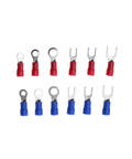 Huge 1000Pcs Assorted Insulated Crimp Terminal Kit With 24 Types Spade Fork Ring And Pin Connectors For Electrical Cables And Wire Cord Repairs You Need, red and blue ring and fork terminals