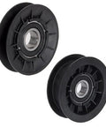 Smooth Ride Replacement Idler Pulley Kit Fits John Deere LA110 LA115 LA120 V Groove V-Belt Heavy Duty Flat Pulley Set For Lawn Mower And Garden Tractor Repair Job Easy Install And Long Lasting Performance, black metal pulley