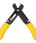 Heavy Duty Rock Solid Electrician Wire Stripper Featuring Comfortable Grip And Spot On Single Hole Cutter For Diy Electronics Jewelry And Watch Repair No Sweat Quick Fixes, with yellow handles and precise cutter.