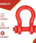 Built Like A Tank Heavy Duty One Point Five Inch Anchor Shackle Forged Carbon Steel Bolt Safety Pin showing rust and corrosion resistance.
