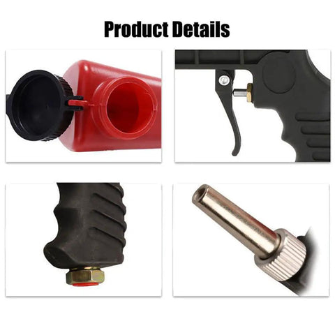 One Quarter Inch Air Sandblasting Gun Portable Handheld Sandblaster With 90 PSI Pneumatic Power detailed components view