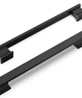 2 Pack Slick Matte Black Cabinet Handles 6-1/4 Inch 160mm Long Kitchen Cupboard Drawer Pulls, 7.1 Inch Overall