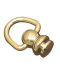 Solid Brass D Ring Ball Stud Rivets With Screws 1.1x0.47 Inch Two Pack For Leather Craft DIY Saddlery And Gear Mounting sturdy brass hardware