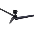 Top view of Neojoyoenix 52" 'Flush Mount & Rod ABS 3 Blades Ceiling Fan with Remote Control No Lights, Black.