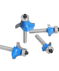 Top Tier Seven Piece Roundover Router Bit Set Featuring Quarter Inch Shafts And Razor Sharp Carbide Tips for wood router tasks.