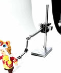 Heavy Duty Anti Tip Metal Base Stop Motion Shooting Bracket with puppet attached for DIY animation projects