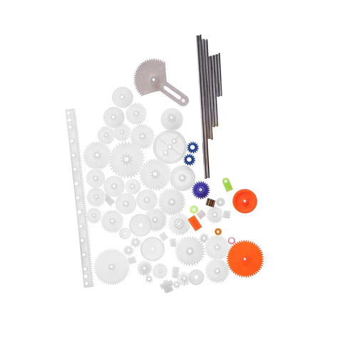 Plastic Gear Set Kit 78 Pieces For DIY Projects With Pulleys Belts Worms Racks Shafts Axles Tires Gearbox Components And Bushings