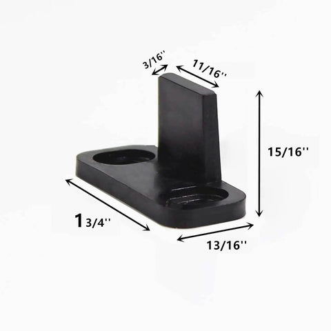 Adjustable Double Clip Floor Guide For Sliding Barn Door Premium Plastic Floor Mounted Guide Quiet And Smooth Sliding Screws Included Hardware For Barn Door Track System No Fuss Install with dimensions visible