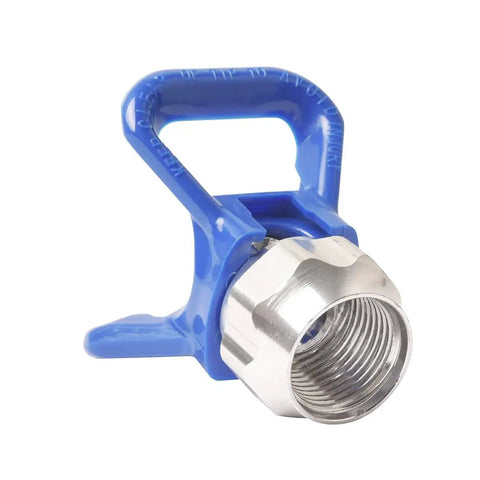 G5 Airless Spray Gun With Guard And 517 Tip For Airless Paint Sprayers component detail, showing blue handle and connector