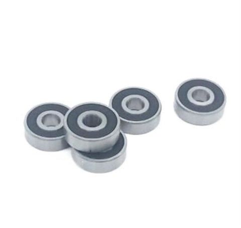 Deep Groove Ball Bearing 627-2RS 7x22x7mm Chromium Steel Shielded Double Rubber Cover 10 Pack shown in a scattered arrangement