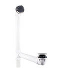 Universal Deep Soak PVC Bath Drain In Polished Chrome With European Tip Toe Push Drain One And A Half Inch Schedule 40 Tub Drain