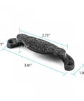 Dimensions of Black Iron Cup Bin Pull Cabinet Drawer Handle Set Pack Of 12 With Rugged Iron Construction And Rust Resistant Powder Coat Finish
