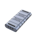 Beast Mode 40Gbps M2 Nvme Ssd Enclosure Usb4 External Drive Adapter with heavy duty aluminum cooling shell, silver finish.