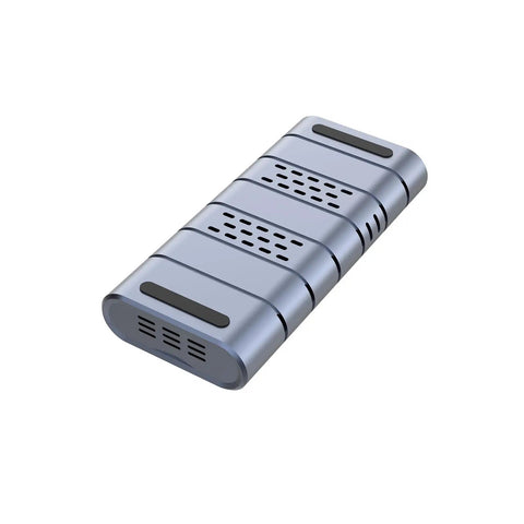 Beast Mode 40Gbps M2 Nvme Ssd Enclosure Usb4 External Drive Adapter with heavy duty aluminum cooling shell, silver finish.
