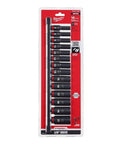 Top Tier 14 Piece Metric Deep Socket Set With 3/8 Inch Drive Impact Rated Six Point Kit shown in a display with the sockets organized.