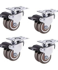 Rock Solid Heavy Duty Swivel Rubber Caster Wheels With Locking Brakes For Trolley And Workshop Cart Smooth Rollin twin wheel setup.