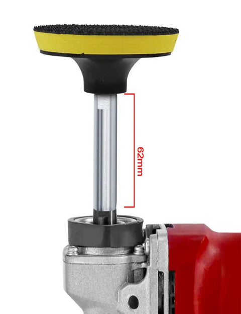 Three Piece Angle Grinder Extension Shaft Set With M10 Thread Holes 60mm Length Beef Up Your Grinder Setup With Pressure Plates For Model 100 Adapters And Polishers Durable Stainless Steel Rotary Tool Upgrade shown installed