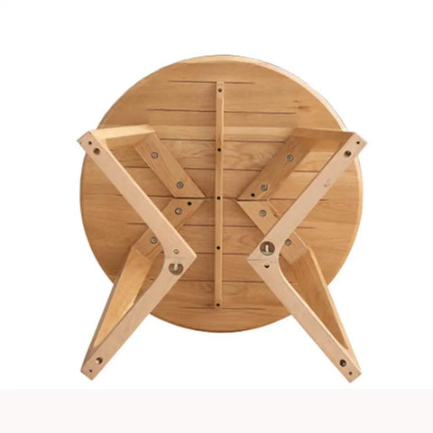 Badass Rustic Coffee Table With Industrial V-Shaped Build, Rock-Solid Sturdy Frame and Hefty Storage Shelf, Thick Rounded Edges from below.
