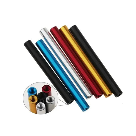 10 Piece Anodized Aluminum Standoff Spacer Kit In M2 And M2.5 Sizes With 6mm Threading For Drones And 3D Printers showing various colored spacers.