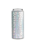 Laser Leopard Skinny Can Cooler Made With Double Wall Vacuum Insulated Stainless Steel To Keep Your Twelve Ounce Tall Boys Frosty All Night Long.